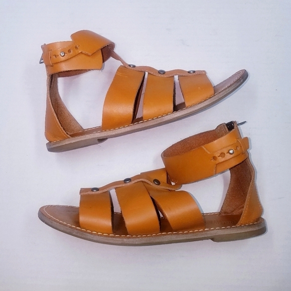 🌸 Madewell | Rowan Gladiator Brown‎ Leather Strap Sandals 7.5 - Picture 2 of 10